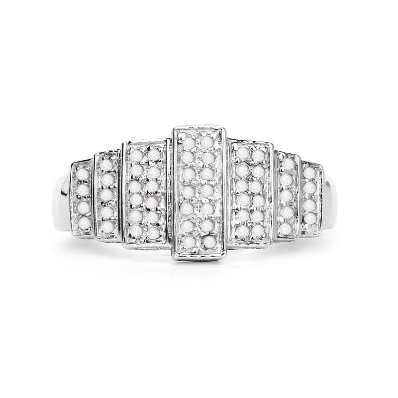 Bids.com 14K White Gold Plated 0.26 Carat Genuine White Diamond .925 Sterling Silver Ring Rings