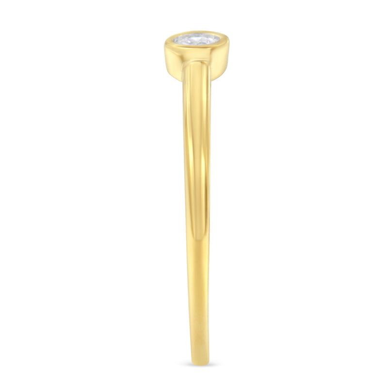 Bids.com 14K Yellow Gold Plated .925 Sterling Silver Miracle Set Diamond Ring (1/20 Cttw, J-K Color, I1-I2 Clarity) - Size 6 Rings