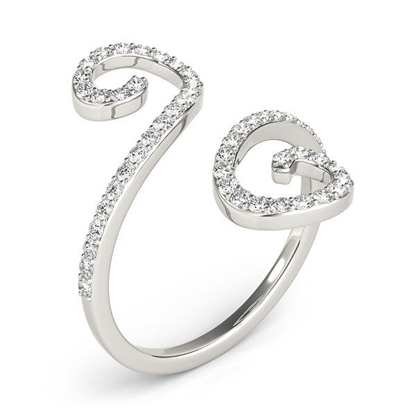 Bids.com 14k White Gold Diamond Open Flourish Style Ring (1/2 cttw) Rings