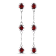 Bids.com 2.70 Carat Genuine Garnet .925 Sterling Silver Earrings Earrings