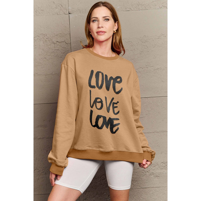 Simply Love LOVE Round Neck Sweatshirt