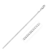 Bids.com 2.6mm 14k White Gold Solid Curb Chain Necklaces