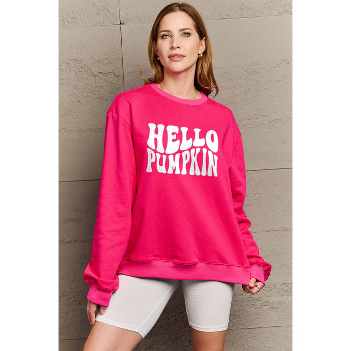 Simply Love HELLO PUMPKIN Graphic Sweatshirt