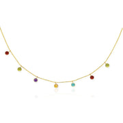 Bids.com 14k Yellow Gold Cable Chain Necklace with Round Multi-Tone Charms Necklaces
