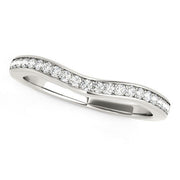 Bids.com 14k White Gold Curved Diamond Wedding Band (1/6 cttw) Rings