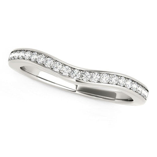 Bids.com 14k White Gold Curved Diamond Wedding Band (1/6 cttw) Rings
