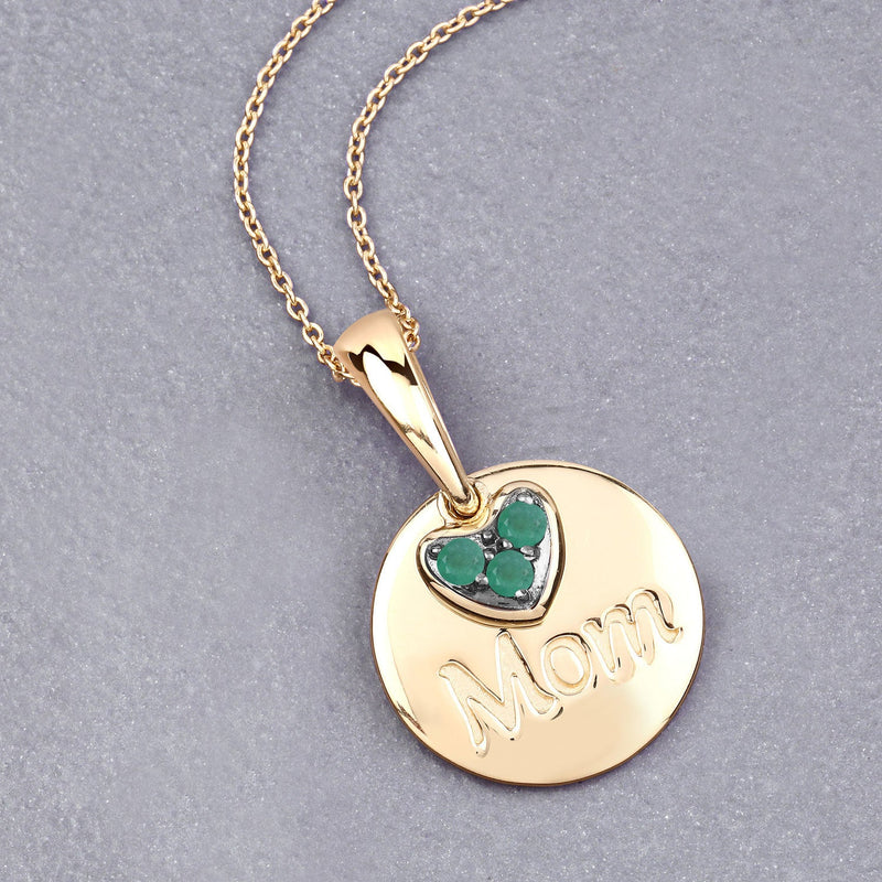Bids.com 0.17 Carat Genuine Emerald .925 Sterling Silver Pendant Pendants