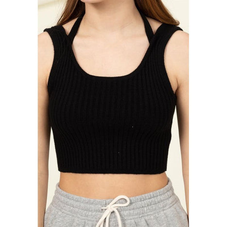 Perfect Girl Ribbed Open-Back Crop Top