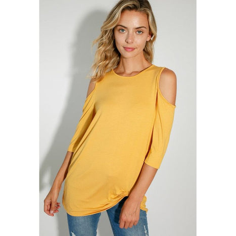 SOLID COLD SHOULDER TOP