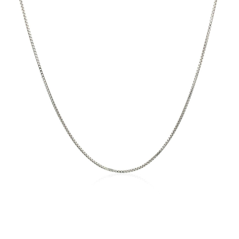 Bids.com Sterling Silver Rhodium Plated Box Chain 0.7mm Necklaces
