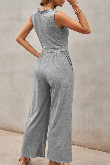 Scoop Neck Wide Strap Jumpsuit