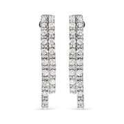 Bids.com 14K White Gold 4.0 Cttw Diamond Asymmetrical Inside Out Double-Hoop Earrings (I-J Color, I1-I2 Clarity) Earrings