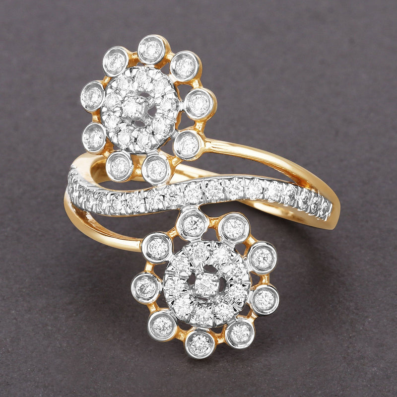 Bids.com 0.56 Carat Genuine White Diamond 14K Yellow Gold Ring (E-F Color, SI1-SI2 Clarity) Rings