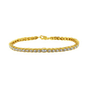 Bids.com 10K Yellow Gold Plated .925 Sterling Silver 1 cttw Prong-Set Diamond Pear Shape Link Bracelet (I-J Color, I1-I2 Clarity) - 7.25" Bracelets