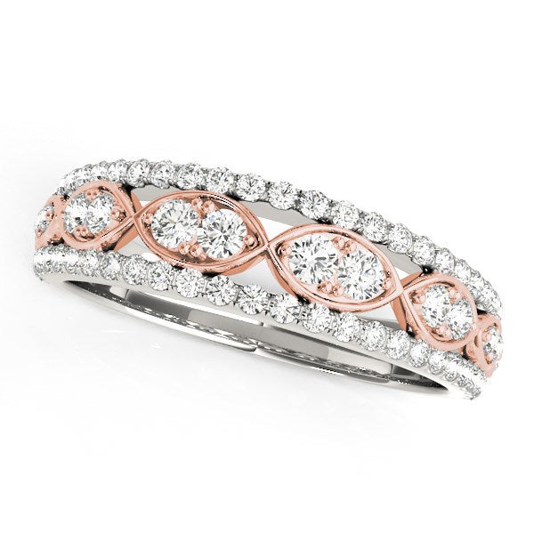 Bids.com 14k White And Rose Gold Doulbe Diamond Infinity Design Band (3/8 cttw) Rings