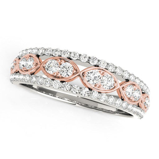 Bids.com 14k White And Rose Gold Doulbe Diamond Infinity Design Band (3/8 cttw) Rings