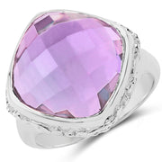 Bids.com 8.40 Carat Genuine Amethyst .925 Sterling Silver Ring Rings