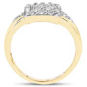 Bids.com 14K Yellow Gold Plated 0.23 Carat Genuine White Diamond .925 Sterling Silver Ring Rings