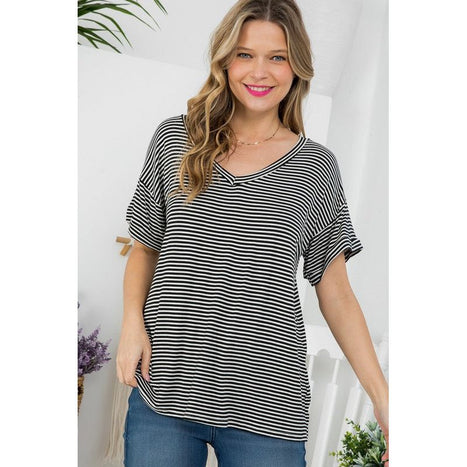 Plus Pin Stripe Boxy Top