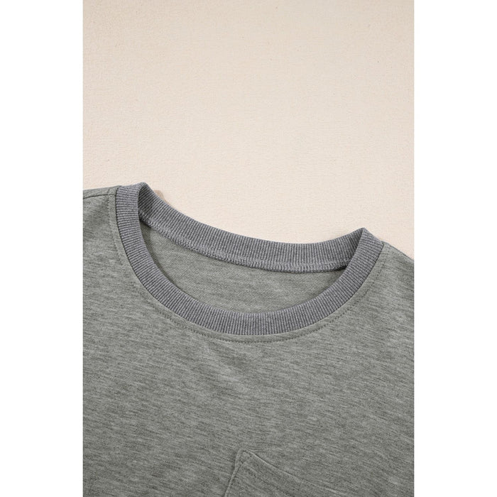 Round Neck Half Sleeve Slit T-Shirt