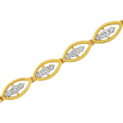 Bids.com 10K Yellow Gold Plated .925 Sterling Silver 1 cttw Prong Set Round-Cut Diamond Link Bracelet (J-K Color, I1-I2 Clarity) - 7.25" Bracelets