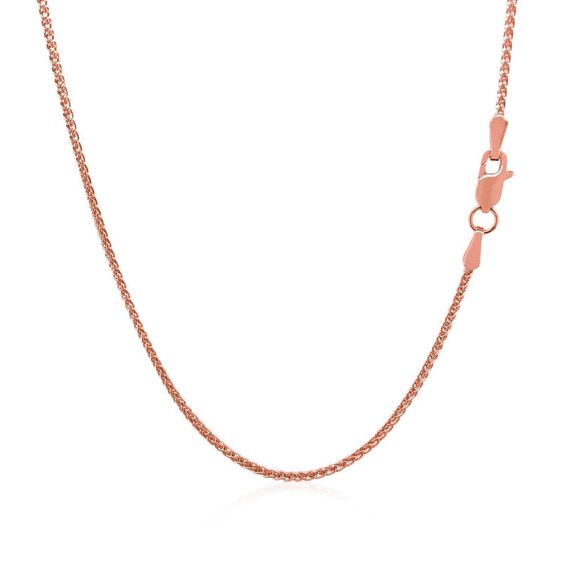 Bids.com 14k Rose Gold Diamond Cut Round Wheat Chain 1.1mm Necklaces