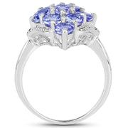 Bids.com 2.07 Carat Genuine Tanzanite .925 Sterling Silver Ring Rings