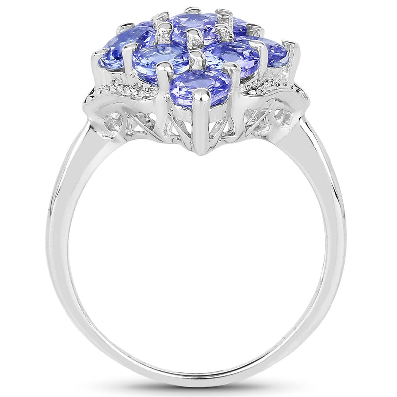 Bids.com 2.07 Carat Genuine Tanzanite .925 Sterling Silver Ring Rings
