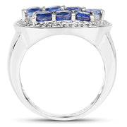 Bids.com 2.20 Carat Genuine Kyanite .925 Sterling Silver Ring Rings