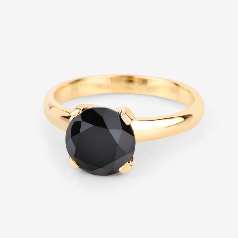Bids.com 3.00 Carat Genuine Black Diamond 14K Yellow Gold Ring Rings