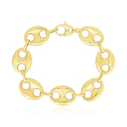 Bids.com 14k Yellow Gold High Polish Lite Puffed Mariner Link Bracelet (21 mm) Bracelets