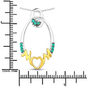 Bids.com 0.15 Carat Genuine Emerald .925 Sterling Silver Pendant Pendants