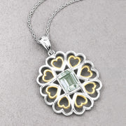Bids.com 2.10 Carat Genuine Green Amethyst .925 Sterling Silver Pendant Pendants