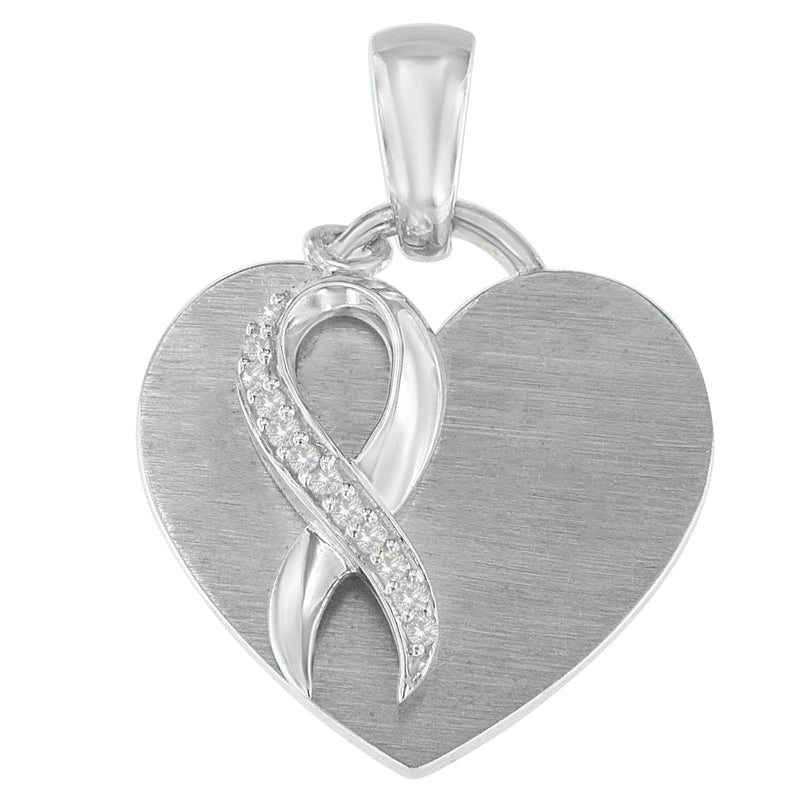 Bids.com .925 Sterling Silver 1/10 cttw Diamond Heart Pendant Necklace (H-I, I1-I2) Necklaces
