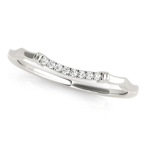Bids.com 14k White Gold Wave Design Pave Set Diamond Wedding Ring (1/20 cttw) Rings