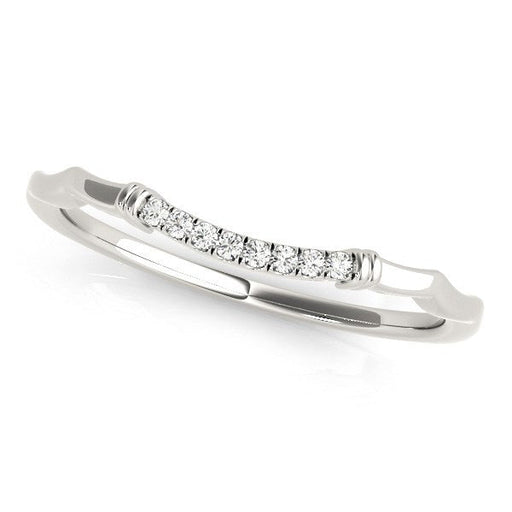 Bids.com 14k White Gold Wave Design Pave Set Diamond Wedding Ring (1/20 cttw) Rings