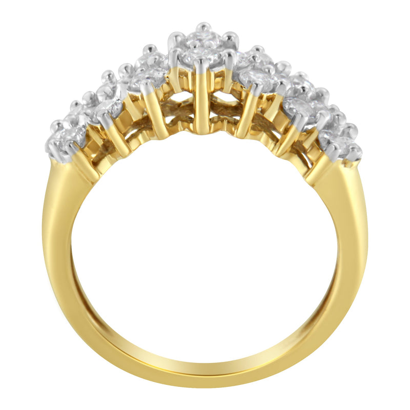 Bids.com 10K Yellow Gold Round Diamond Ring (1 cttw, J-K Color, I1-I2 Clarity) Rings