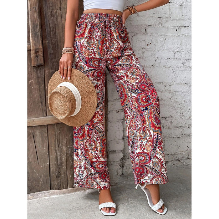 Printed Wide Leg Pants