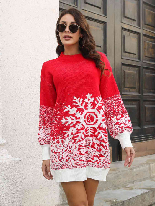 Snowflake Pattern Sweater Dress by VYSN