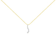 Bids.com AGS Certified 14K Yellow Gold 2.0 Cttw Baguette and Brilliant Round-Cut Diamond Journey 18" Pendant Necklace (F-G Color, I1-I2 Clarity) Necklaces