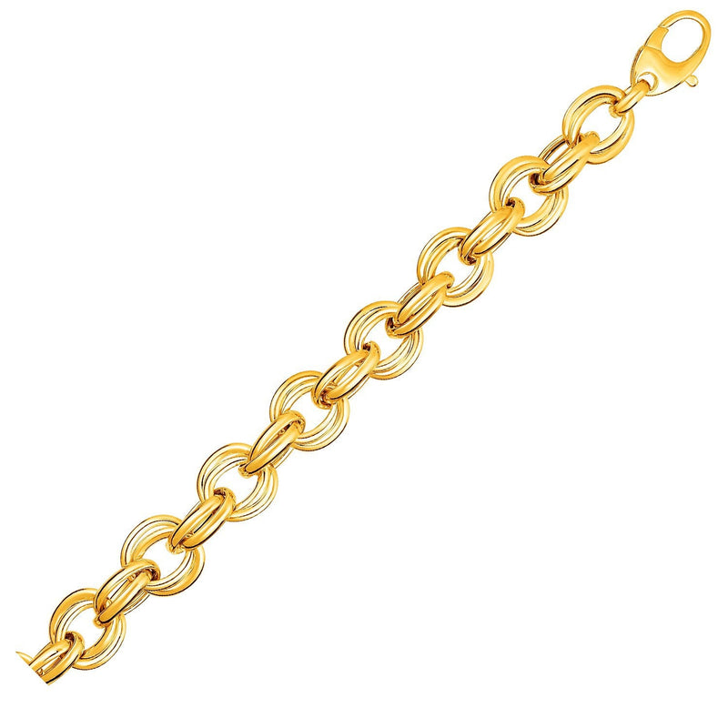 Bids.com Twisted Double Link Bracelet in 14k Yellow Gold Bracelets