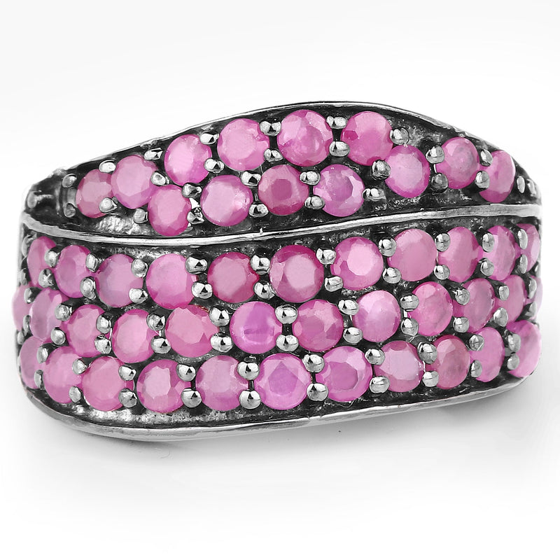 Bids.com 2.33 Carat Genuine Ruby .925 Sterling Silver Ring Rings