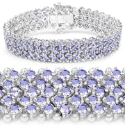 Bids.com 14.70 Carat Genuine Tanzanite .925 Sterling Silver Bracelet Bracelets