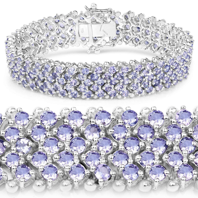 Bids.com 14.70 Carat Genuine Tanzanite .925 Sterling Silver Bracelet Bracelets