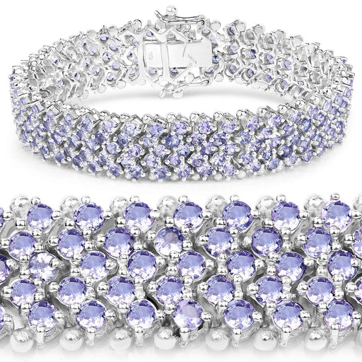 Bids.com 14.70 Carat Genuine Tanzanite .925 Sterling Silver Bracelet Bracelets