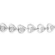 Bids.com Sterling Silver Diamond Woven Heart Bolo Bracelet (0.1 cttw, H-I Color, I2-I3 Clarity) Bracelets