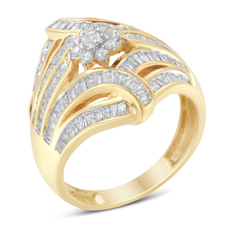 Bids.com 10K Yellow Gold Diamond Ring (1 Cttw, I-J Color, I2-I3 Clarity) - Size 7 Rings