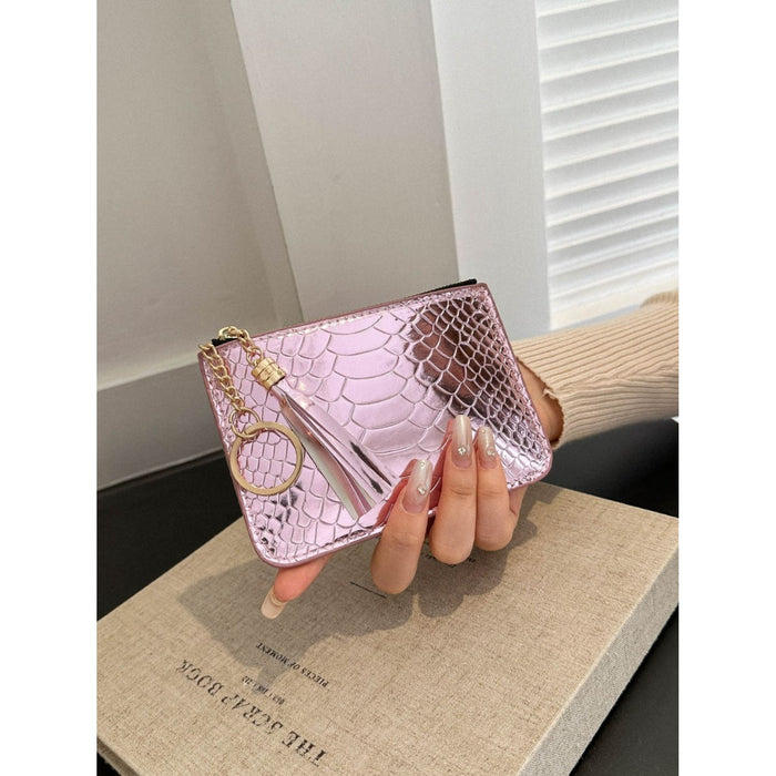 PU Leather Tassel Trim Card Case