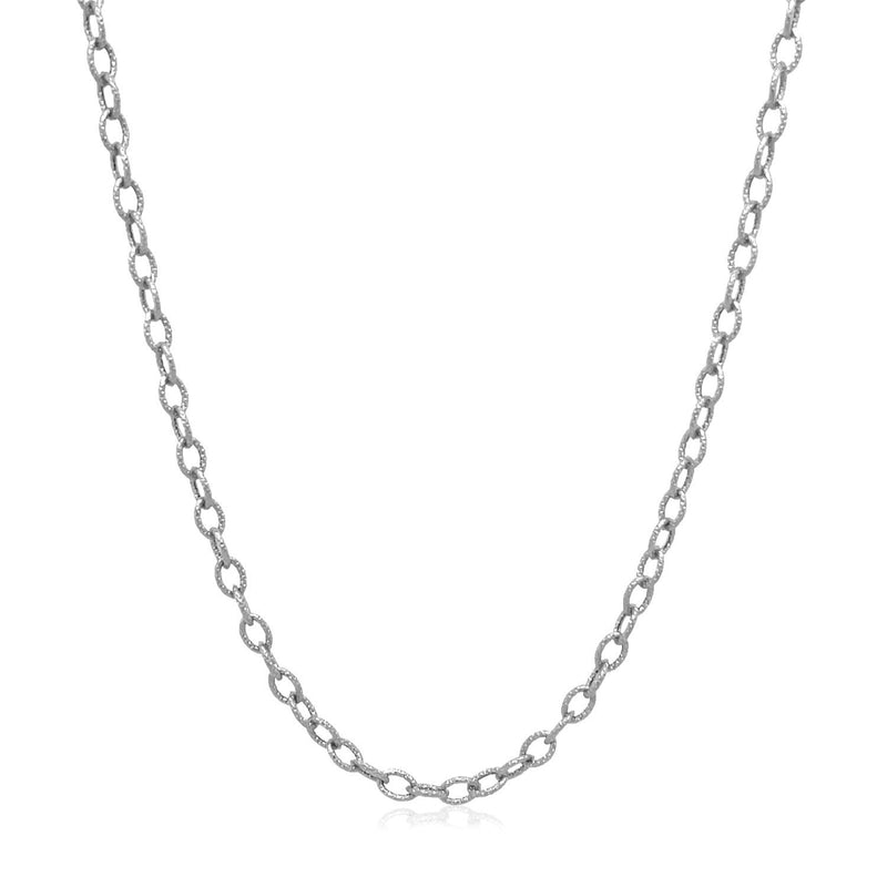 Bids.com 2.5mm 14k White Gold Pendant Chain with Textured Links Necklaces