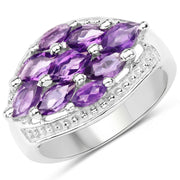 Bids.com 1.91 Carat Genuine  Amethyst .925 Sterling Silver Ring Rings